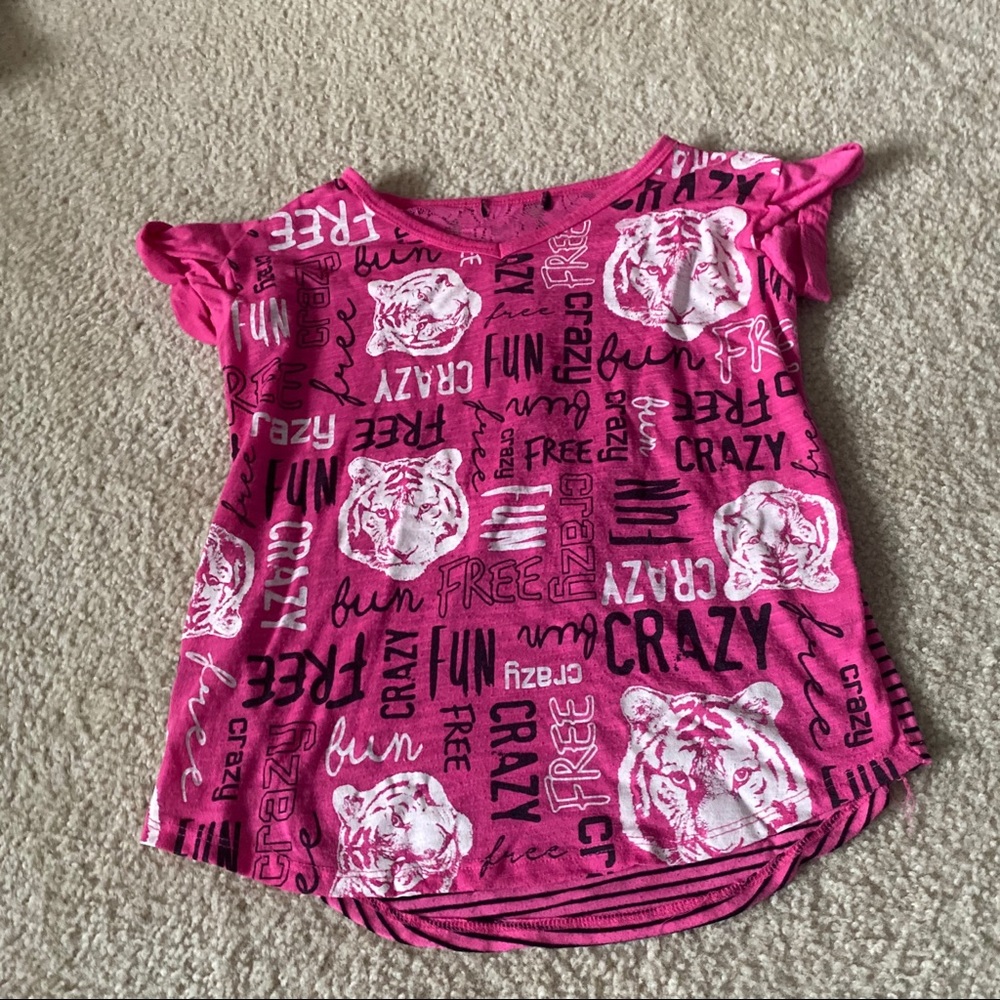 Pink shirt with designs
